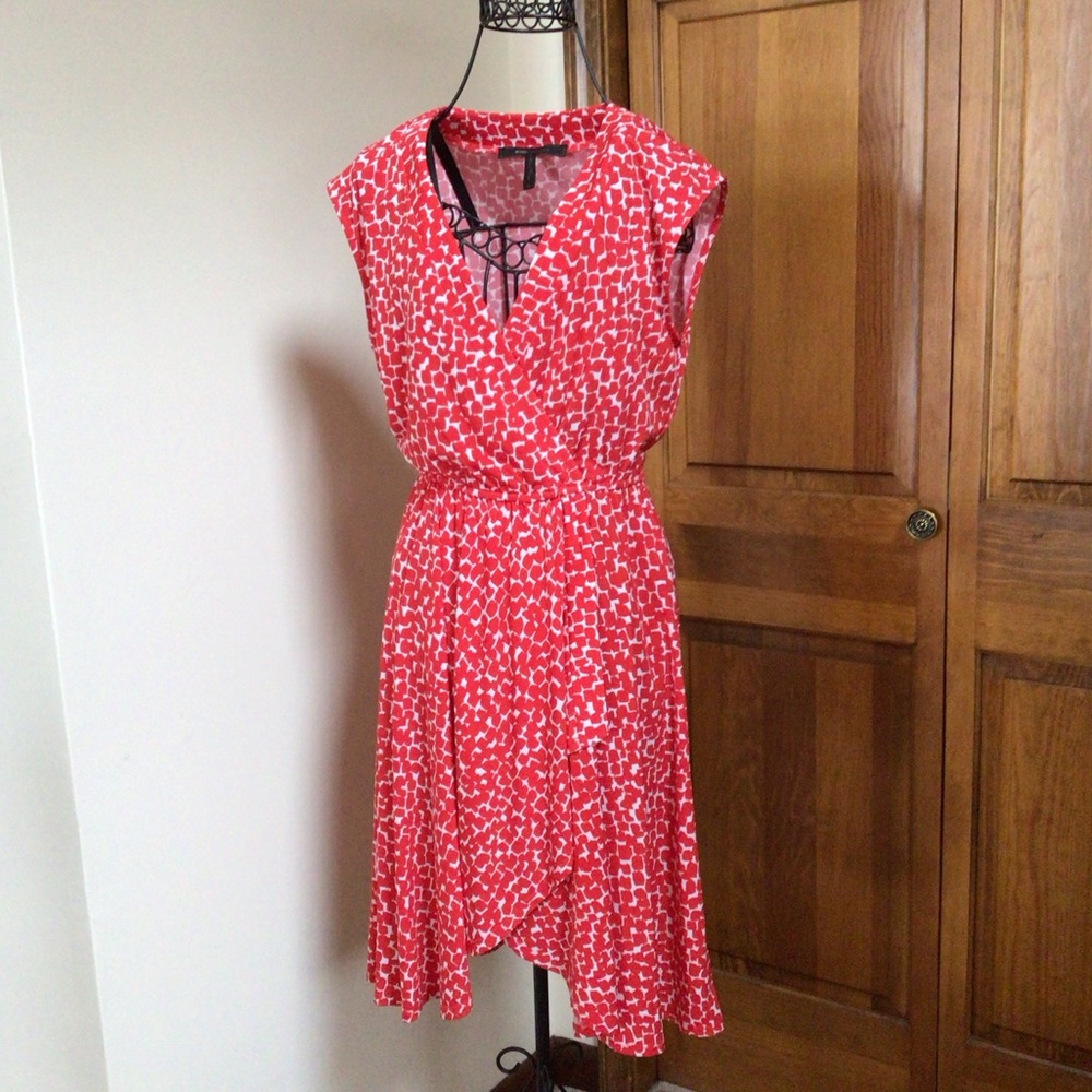 BCBG MAXAZRIA dress. Size XS, Red, faux wrap - Picture 3 of 7